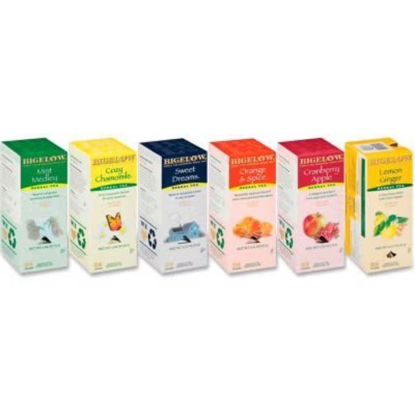 Bigelow Assorted Tea Packs, Six Flavors, 28/Box, 168/Carton, Bigelow Tea Co, Mfr#: RCB17578