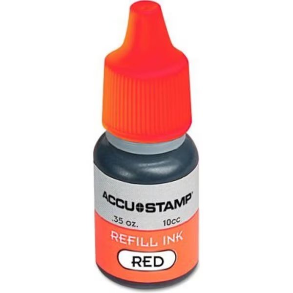 COSCO ACCU-STAMP Gel Ink Refill, Red, 0.35 oz. Bottle, Cosco, Mfr#: 90683