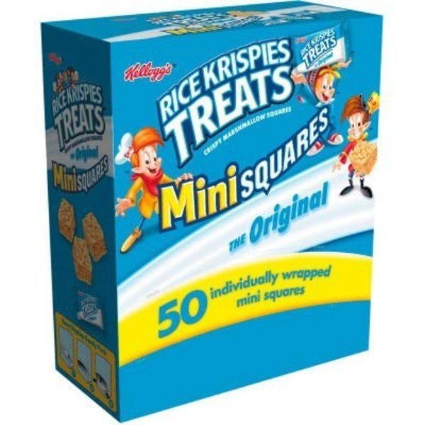 Rice Krispies Treats, Mini Squares, 0.39 oz., 50/Box, Kelloggs, Mfr#: 3800012346
