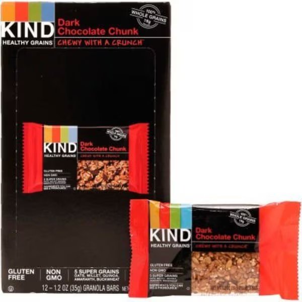 KIND Healthy Grains Bar, Dark Chocolate Chunk, 1.2 oz., 12/Box, Kind, Mfr#: 18082