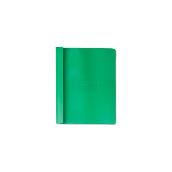 Clear Front Report Cover, Tang Fasteners, Letter Size, Green, 25/Box, Universal, Mfr#: UNV57124***
