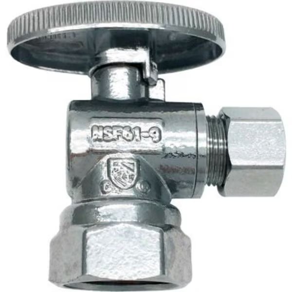 THEWORKS 1/4 Turn Angle Stop - 1/2in FIP x 3/8in OD, Robinson Tech International New Jersey, Mfr#: QTS106
