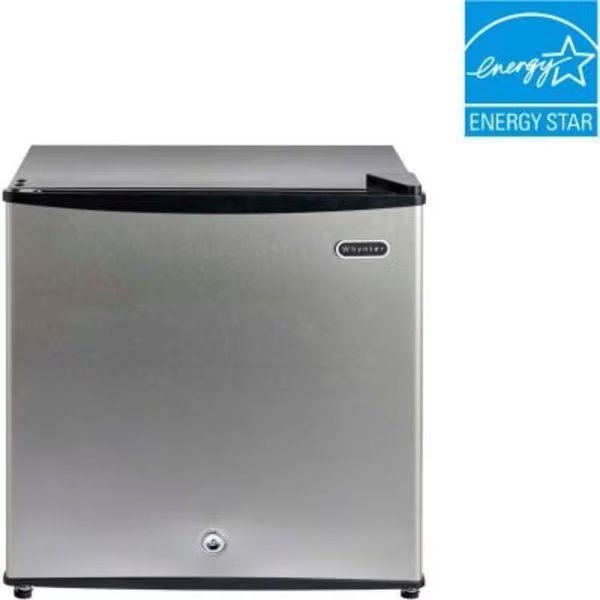Whynter Compact Upright Freezer With Lock, Solid Door, 1.1 Cu. Ft., Stainless Steel/Black, Whynter, Mfr#: CUF-112SS