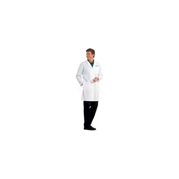 Fashion Seal Men's Lab Coat, 41inL, 100% Cotton, 34, White, Superior Surgical Manufacturing, Mfr#: 420-34