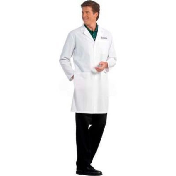 Fashion Seal Men's Lab Coat, 41inL, 100% Cotton, Size 40, White, Superior Surgical Manufacturing, Mfr#: 420-40