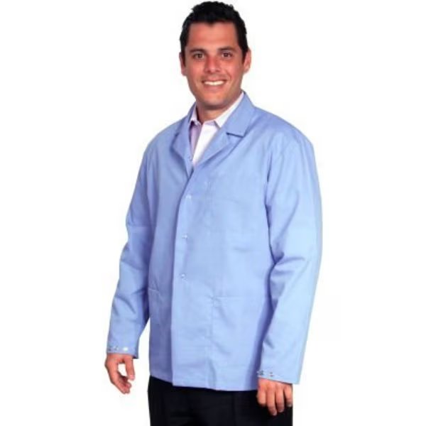 Unisex Microstat ESD Short Coat, Blue, L, Superior Surgical Manufacturing, Mfr#: 425L