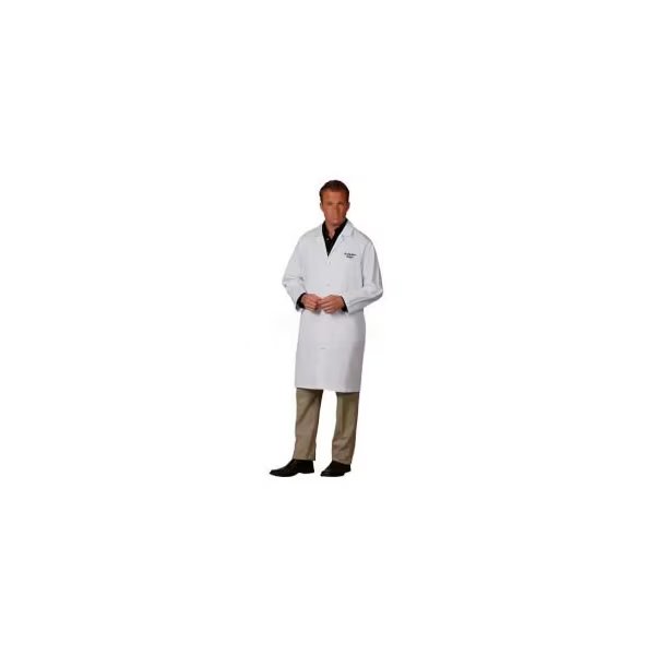 Fashion Seal Unisex Knot Button Lab Coat, 39-1/2inL, 100% Cotton, XS, White, Superior Surgical Manufacturing, Mfr#: 437-XS
