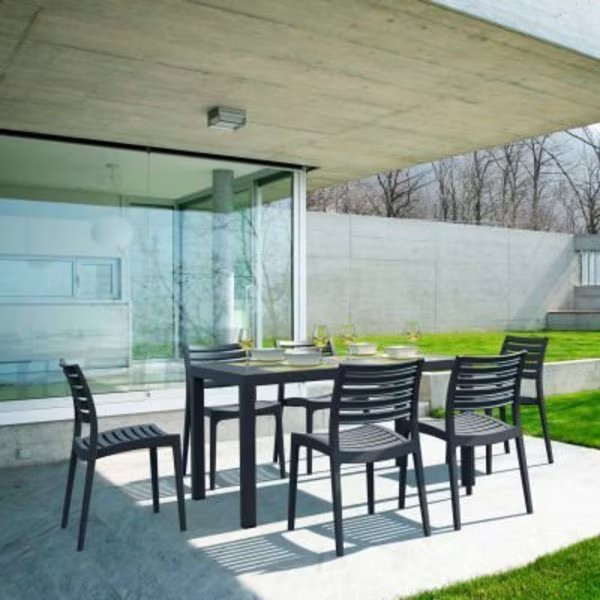 Siesta Ares 7 Piece Outdoor Dining Set, 31-1/2inW x 29inH Table, Dark Gray, Cozydays Dba Compamia, Mfr#: ISP1861S-DGR