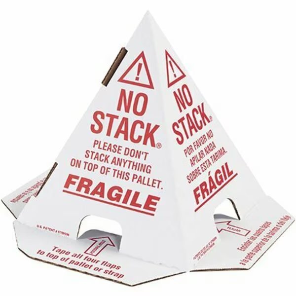 White with Red Print Pallet Cones - English, French & Spanish, 50PK, Bsc Preferred, Mfr#: S-7252