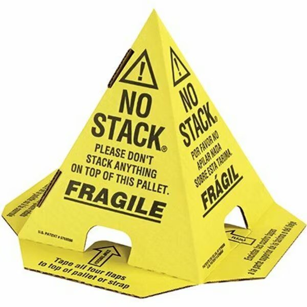 Yellow with Black Print Pallet Cones - English, French & Spanish, 50PK, Bsc Preferred, Mfr#: S-12245