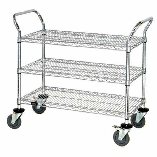 48 x 18 x 38'' - 3 Shelf Heavy-Duty Wire Cart, Bsc Preferred, Mfr#: WSC4818383