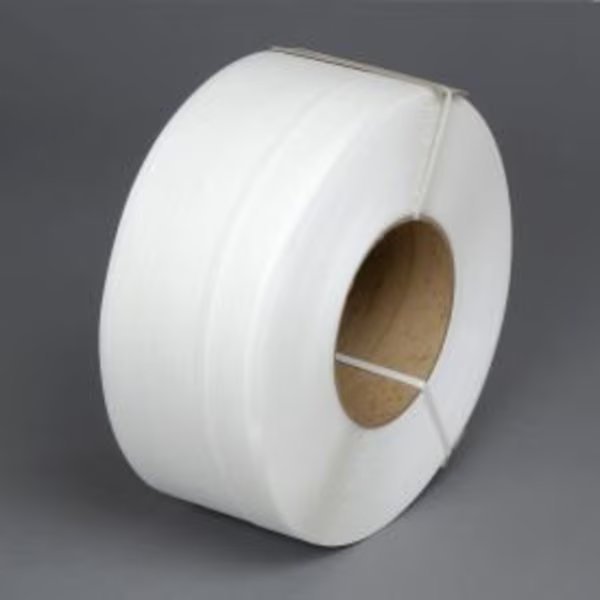Global Industrial„¢ Machine Grade Strapping, 1/2"W x 9900'L x 0.024" Thick, 8" x 8" Core, White, Pac Strapping Products, Mfr#: 48M-32-2299