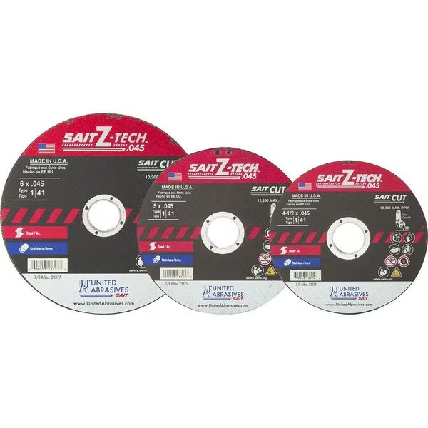 United Abrasives - Sait Cut Off Wheel Type 1 Z-TECH 6" x .045" x 7/8" Zirconium, United Abrasives/Sait, Mfr#: 23327