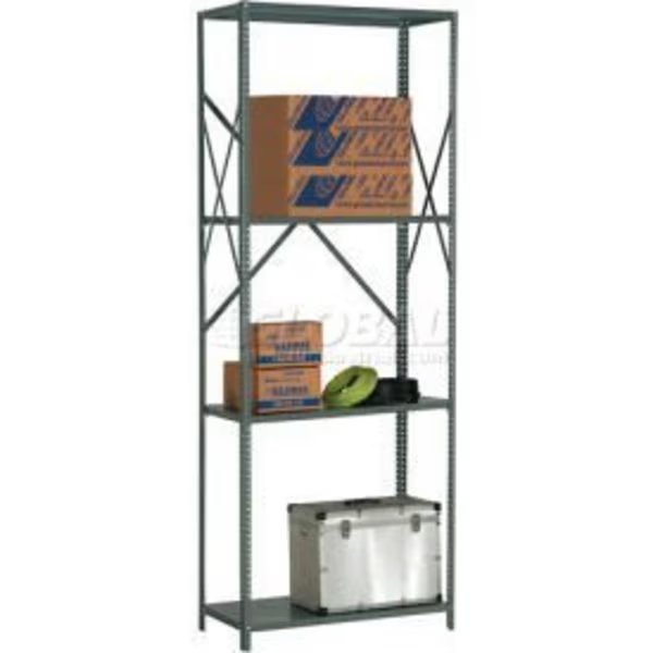 Steel Shelving 18 Ga 36"Wx12"Dx97"H Open Clip Style 4 Shelf, Global Equipment, Mfr#: 562214A