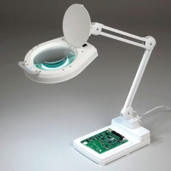 3 Diopter Desktop LED Magnifier Lamp, White, Mg Electronics, Mfr#: LUX-400