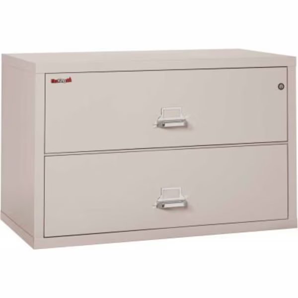 Fireking Fireproof 2 Drawer Lateral File Cabinet Letter-Legal Size 44-1/2"W x 22"D x 28"H - Lt Gray, Fire King, Mfr#: 244CPL
