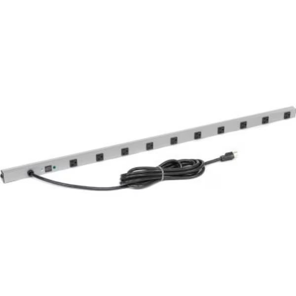 Wiremold Surge Protected Power Strip, 10 Outlets, 20A, 3kA, 15' Cord, Wiremold, Mfr#: 4810BDS20R