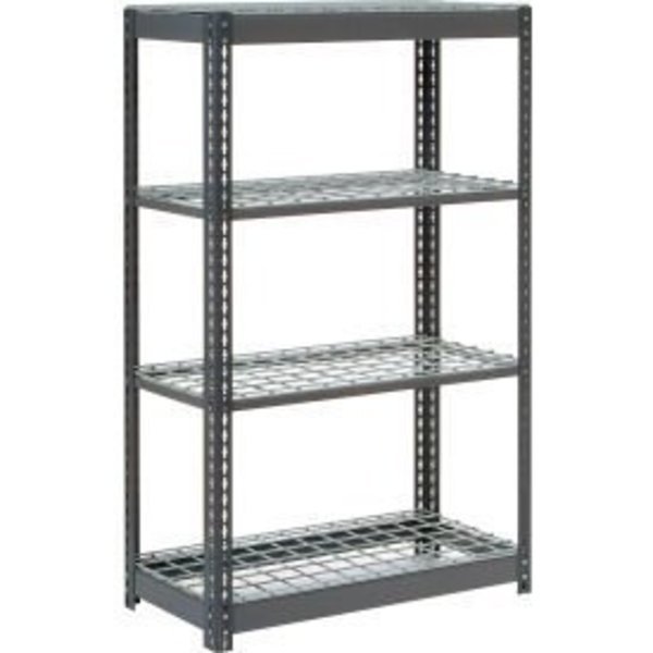 Heavy Duty Shelving 48"W x 12"D x 60"H With 4 Shelves - Wire Deck - Gray, Global Equipment, Mfr#: 601923