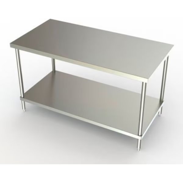 Aero Manufacturing Company 304 Series Stainless Steel Workbench W/ Adj Undershelf, 60"W x 30"D, Aero, Mfr#: 3TS-3060-ADJ