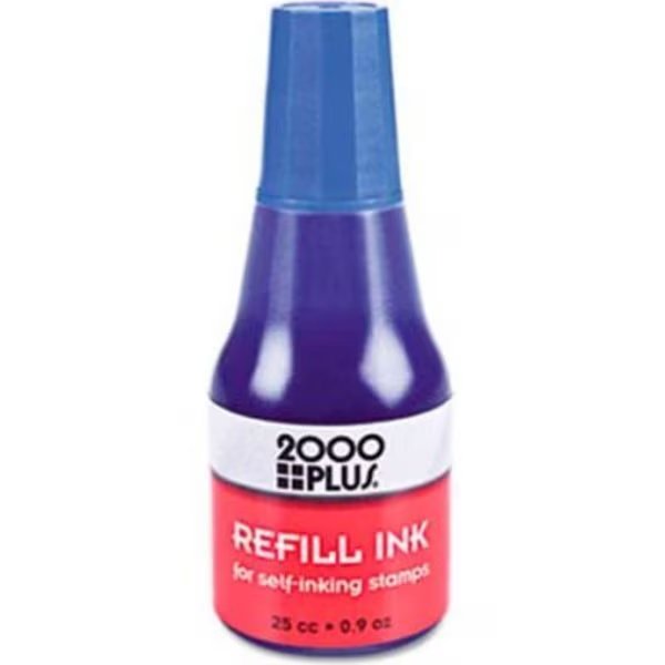 2000 PLUS Self-Inking Refill Ink, Blue, .9 oz Bottle, Cosco, Mfr#: 32961