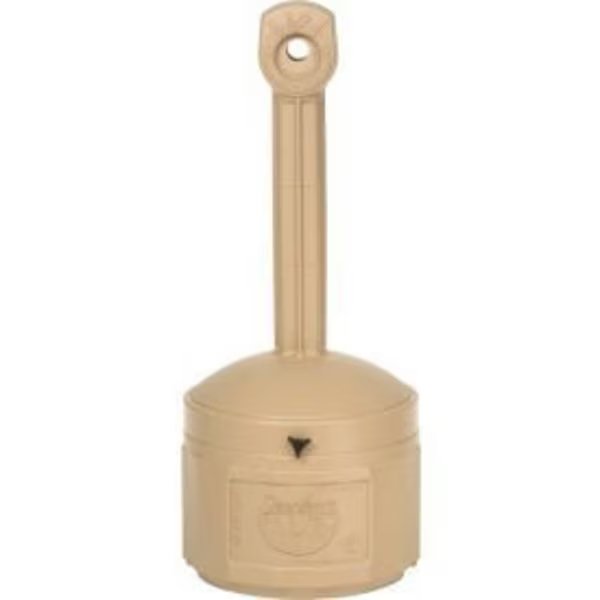 Justrite Smokers Cease Fire Cigarette Butt Receptacle 26800B, 4 Gallon Beige, Justrite, Mfr#: 26800B