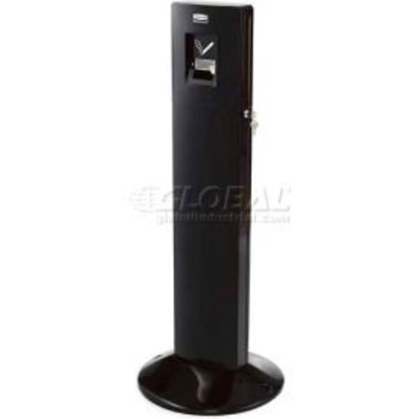 Rubbermaid Metropolitan Smokers' Station Outdoor Ashtray Black, Rubbermaid Commercial, Mfr#: FGR93400BK
