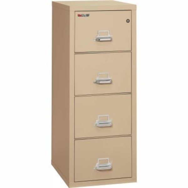 Fireking Fireproof 4 Drawer Vertical File Cabinet - Letter Size 18"W x 25"D x 53"H - Putty, Fire King, Mfr#: 41825/CPA