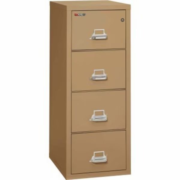 Fireking Fireproof 4 Drawer Vertical File Cabinet - Letter Size 18"W x 25"D x 53"H - Sand, Fire King, Mfr#: 4/1825CSA