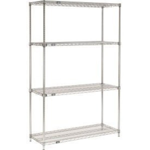 Nexel    E-Z Adjust Chrome Wire Shelving 36"W x 14"D x 54"H, Global Equipment, Mfr#: 14365AC