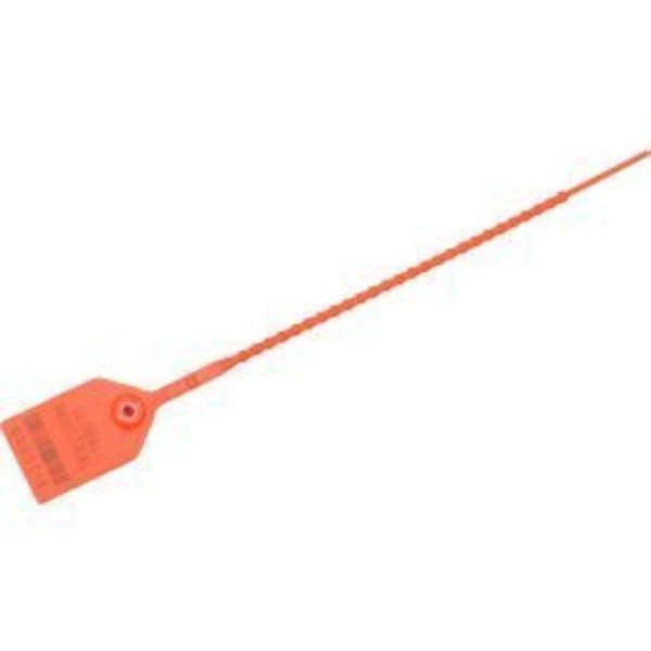 Global Industrial„¢ Adjustable Plastic Truck Seal, 9"L, Orange, 100/Pack, Cambridge Security Seals, Mfr#: HPT13256
