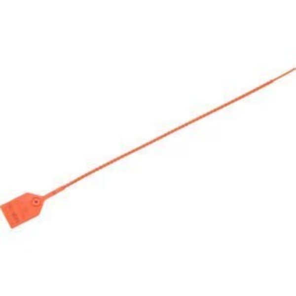 Global Industrial„¢ Adjustable Plastic Truck Seal, 15"L, Orange, 100/Pack, Cambridge Security Seals, Mfr#: HPT13270