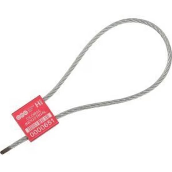 Global Industrial„¢ Metal Cable Seal, 1/8"x12"L, Red, 50/Pack, Cambridge Security Seals, Mfr#: CBL20912