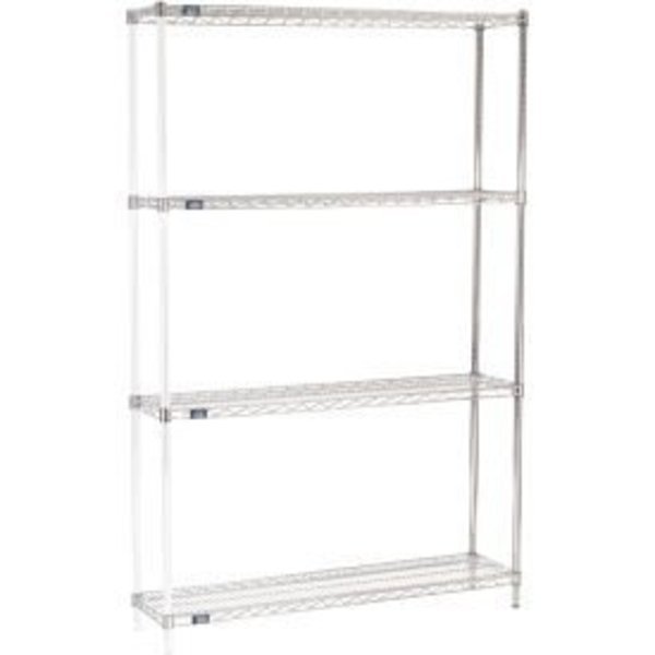 Nexel    Chrome Wire Shelving Add-On - 48W" x 12"D x 74"H, Global Equipment, Mfr#: A12487C