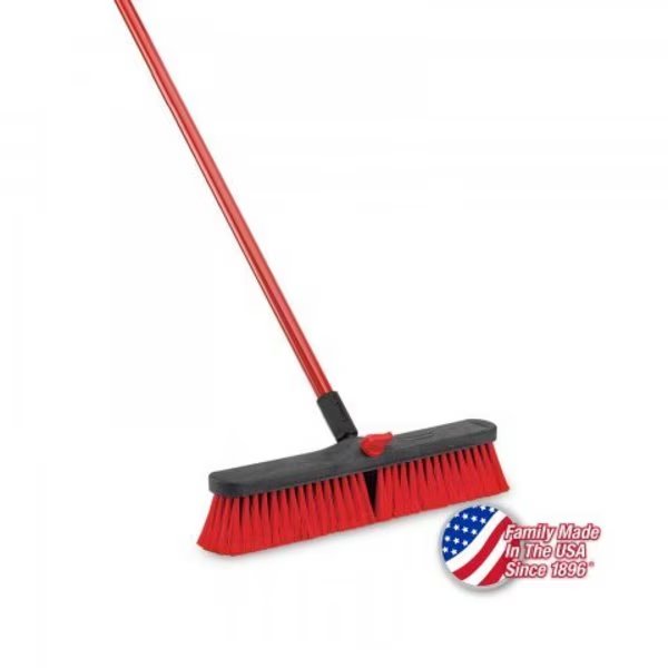 Libman Commercial Push Broom With Resin Block - 18" - Medium-Duty Bristles - 804, Libman, Mfr#: 804