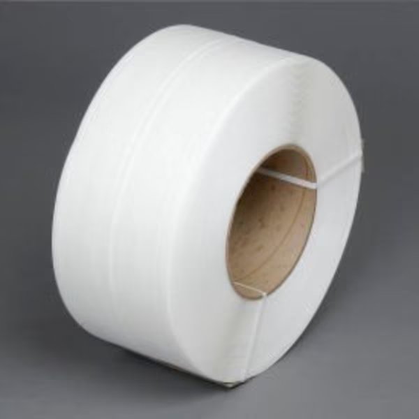 Global Industrial„¢ Machine Grade Strapping, 3/8"W x 12900'L x 0.021" Thick, 8" x 8" Core, White, Pac Strapping Products, Mfr#: 38M-25-2212