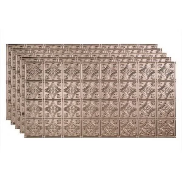 Fasade Traditional Syle # 1 - 48-3/8" x 24-3/8" PVC Glue Up Tile in Brushed Nickel -, Acoustic Ceiling Products, Mfr#: PG5029