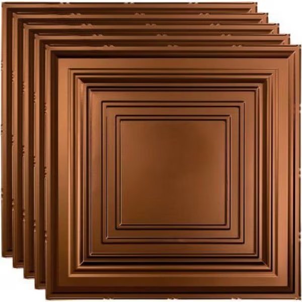 Fasade Traditional Syle # 3 - 23-3/4" x 23-3/4" PVC Lay In Tile in Oil Rubbed Bronze -, Acoustic Ceiling Products, Mfr#: PL5426