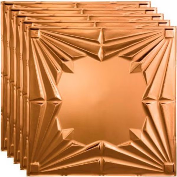 Fasade Art Deco - 23-3/4" x 23-3/4" PVC Lay In Tile in Polished Copper -, Acoustic Ceiling Products, Mfr#: PL5825