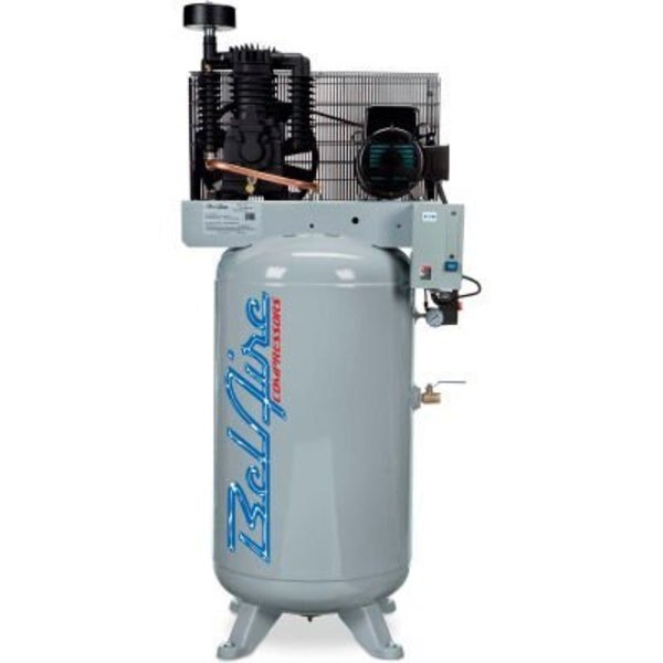 Belaire 338V4, 5 HP, Two-Stage Compressor, 80 Gallon, Vertical, 175 PSI, 18.5 CFM, 3-Phase 460V, Quincy Compressor, Mfr#: 8090252837