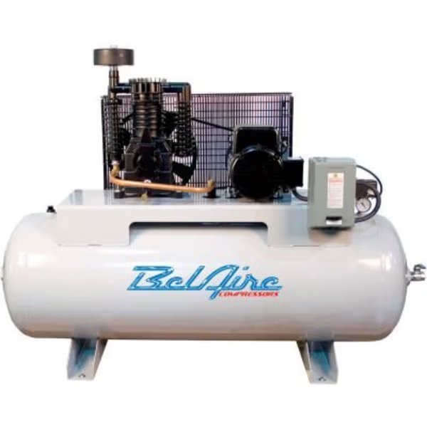 Belaire 338H4, 5 HP, Two-Stage Compressor, 80 Gallon, Horizontal, 175 PSI, 18.5 CFM, 3-Phase 460V, Quincy Compressor, Mfr#: 8090252837