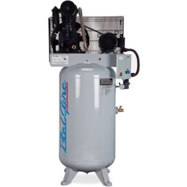 Belaire 438VE, 5 HP, Two-Stage Compressor, 80 Gallon, Vertical, 175 PSI, 18 CFM, 3-Phase 208-230V, Quincy Compressor, Mfr#: 8090253660