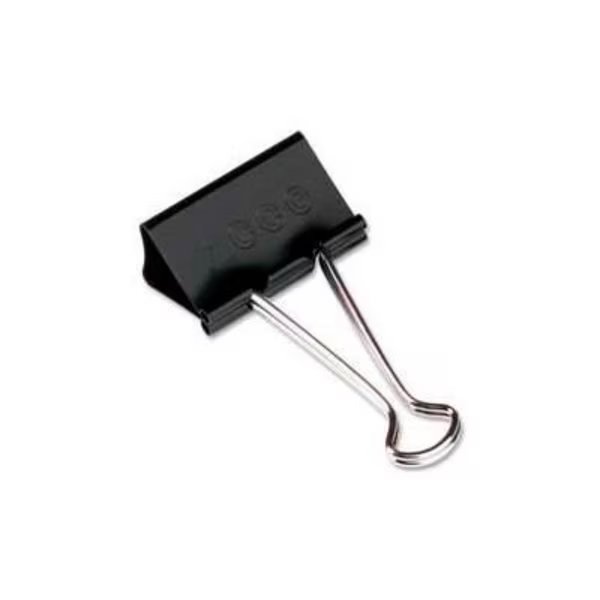 Acco® Binder Clips, Large, 2" Width, 1-1/16" Capacity, Black/Silver, 12/Dozen, Acco, Mfr#: 72100
