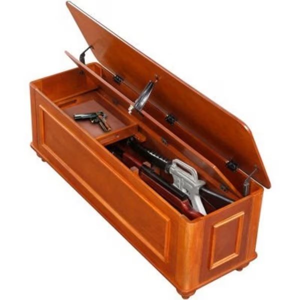Gun Concealment Chest, Keyed Lock, 82 lbs, 5 Long Guns, American Furniture Classics, Mfr#: 540