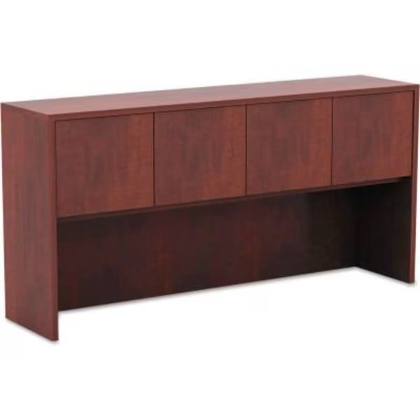 Alera® Hutch with Doors - 64-3/4"W x 15"D x 35-1/2"H - Medium Cherry - Valencia Series, Alera, Mfr#: VA286615MC
