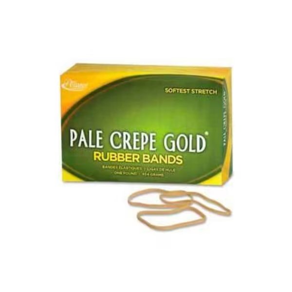 Alliance® Pale Crepe Gold® Rubber Bands, Size # 33, 3-1/2"x 1/8", Natural, 1 lb. Box, Alliance Rubber, Mfr#: 20335