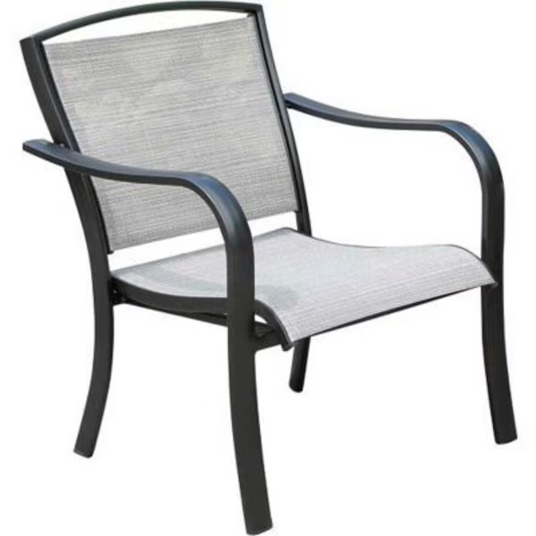 Foxhill All-Weather Commercial-Grade Aluminum Lounge Chair with Sunbrella Sling Fabric, Almo Fulfillment Services Llc, Mfr#: FOXHLSDCHR-1GMASH