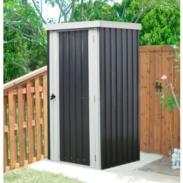 Hanover HANPATSHD-GW Galvanized Steel Shed, 31-7/8"L x 38-3/5"W x 70-7/8"H, Dark Gray/White, Almo Fulfillment Services Llc, Mfr#: HANPATSHD-GW