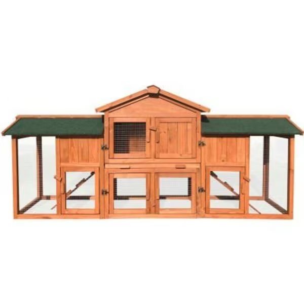Hanover Outdoor Wooden Elevated Rabbit Hutch with Ramp, Run, Waterproof Roof and Removable Tray, Almo Fulfillment Services Llc, Mfr#: HANRH0105-CDR