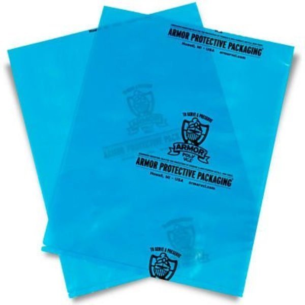 Armor Poly® VCI Flat Bags, 9"W x 12"L, 4 Mil, Blue, 1000/Pack, Armor Protective Packaging, Mfr#: PVCIBAG4MB0912IC