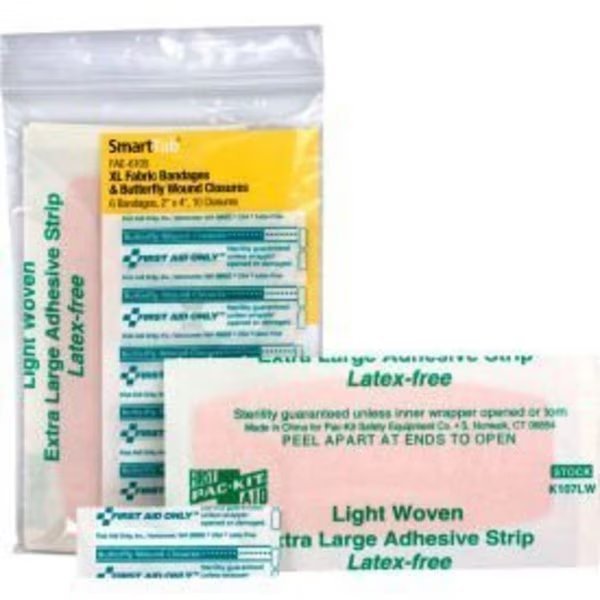 First Aid Only FAE-6105 SmartCompliance Refill Fabric Adhesive Bandages (6), Butterfly Bandages (10), Acme United, Mfr#: FAE-6105